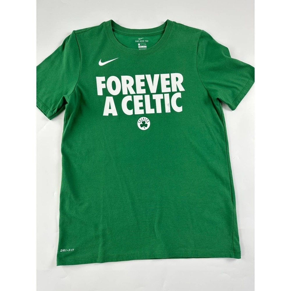 👉 Nike Mens Green Dri-Fit Boston Celtics Crew Neck Short Sleeve T-Shirt Size